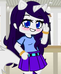 Size: 890x1080 | Tagged: safe, artist:80ssuperstar, rarity, anthro, equestria girls, g4, clothes, female, gacha club, horn, pony ears, solo, unicorn horn