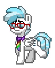 Size: 192x236 | Tagged: safe, feather flatterfly, pegasus, pony, pony town, g4, animated, glasses, male, necktie, pixel art, simple background, solo, sprite, stallion, transparent background, trotting