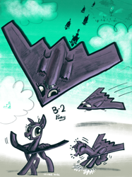 Size: 5000x6667 | Tagged: safe, artist:ja0822ck, oc, oc only, human, original species, plane pony, pony, absurd resolution, b-2 spirit, bomb, eye of sauron, mordor, plane, ponified, weapon