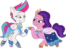 Size: 1190x867 | Tagged: safe, edit, edited screencap, editor:pascalmulokozi2, screencap, pipp petals, zipp storm, pegasus, pony, crystal ball (episode), g5, my little pony: tell your tale, spoiler:g5, spoiler:my little pony: tell your tale, spoiler:tyts01e68, background removed, dancing, female, not a vector, royal sisters (g5), shipping fuel, siblings, simple background, sisters, transparent background