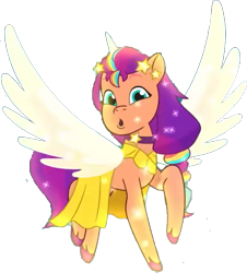 Size: 583x646 | Tagged: safe, edit, edited screencap, editor:pascalmulokozi2, screencap, sunny starscout, alicorn, pony, equestria's got talent, g5, my little pony: tell your tale, spoiler:g5, spoiler:my little pony: tell your tale, spoiler:tyts01e69, background removed, female, not a vector, race swap, simple background, solo, sunnycorn, transparent background