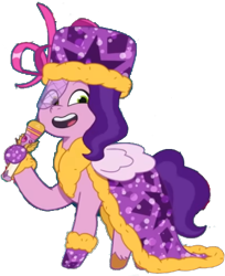 Size: 377x461 | Tagged: safe, edit, edited screencap, editor:pascalmulokozi2, screencap, pipp petals, pegasus, pony, equestria's got talent, g5, my little pony: tell your tale, spoiler:g5, spoiler:my little pony: tell your tale, spoiler:tyts01e69, background removed, female, holiday, mare, microphone, not a vector, simple background, singing, solo, transparent background