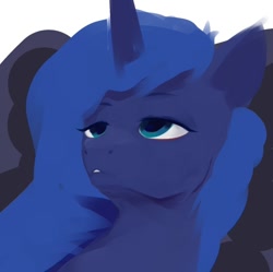 Size: 720x718 | Tagged: safe, artist:some_ponu, princess luna, alicorn, pony, g4, female, lidded eyes, mare, simple background, solo, white background