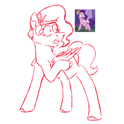 Size: 900x900 | Tagged: safe, artist:fuckomcfuck, derpibooru exclusive, pipp petals, pegasus, pony, bridlewood spog, g5, my little pony: tell your tale, spoiler:g5, spoiler:my little pony: tell your tale, spoiler:tyts01e43, female, mare, redraw, scene interpretation, screencap reference, simple background, solo, white background