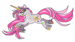 Size: 1127x646 | Tagged: safe, oc, oc only, crystal pony, unicorn, female, simple background, solo, white background