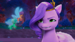 Size: 1440x810 | Tagged: safe, screencap, pipp petals, breezie, pegasus, pony, family trees, g5, my little pony: make your mark, my little pony: make your mark chapter 5, spoiler:g5, activate windows, jewelry, tiara