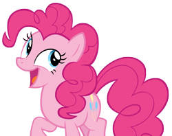 Size: 9907x7827 | Tagged: safe, artist:andoanimalia, pinkie pie, earth pony, pony, g4, not asking for trouble, cute, diapinkes, female, mare, open mouth, pinkie pie is best facemaker, simple background, solo, transparent background, vector