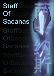 Size: 2480x3508 | Tagged: safe, artist:knife smile, high res, no pony, poster, staff, staff of sacanas