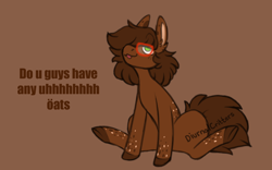 Size: 800x500 | Tagged: safe, artist:diurnalcritters, oc, oc only, earth pony, pony, brown background, female, mare, simple background, solo