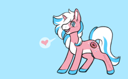 Size: 800x500 | Tagged: safe, artist:diurnalcritters, oc, oc only, oc:donut sprinkle, pony, unicorn, blue background, male, simple background, solo, stallion