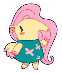 Size: 1346x1596 | Tagged: safe, artist:goatpaste, fluttershy, anteater, g4, animal crossing, simple background, solo, species swap, white background, wings