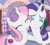 Size: 2048x1841 | Tagged: safe, artist:a_llywings, rarity, sweetie belle, pony, unicorn, g4, belle sisters, cheek to cheek, cute, diasweetes, duo, duo female, ear piercing, earring, eyes closed, female, jewelry, mare, nuzzling, older, older rarity, older sweetie belle, piercing, raribetes, siblings, sisters, smiling