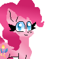 Size: 200x200 | Tagged: safe, artist:catkittgirlmeows, pinkie pie, earth pony, g4, female, pixel art, simple background, solo, white background