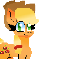 Size: 200x200 | Tagged: safe, artist:catkittgirlmeows, applejack, earth pony, g4, applejack's hat, cowboy hat, female, hat, pixel art, simple background, solo, white background