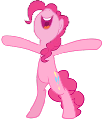 Size: 500x581 | Tagged: safe, edit, edited screencap, editor:mrtoonlover83, screencap, pinkie pie, earth pony, g4, background removed, belly, bipedal, female, not a vector, open mouth, simple background, smiling, solo, transparent background