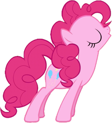 Size: 653x720 | Tagged: safe, edit, edited screencap, editor:mrtoonlover83, screencap, pinkie pie, earth pony, pony, g4, background removed, eyes closed, female, not a vector, simple background, solo, transparent background