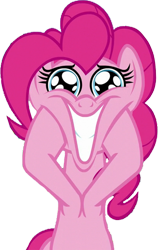 Size: 455x720 | Tagged: safe, edit, edited screencap, editor:homersimpson1983, screencap, pinkie pie, earth pony, pony, g4, background removed, female, grin, hooves on cheeks, not a vector, simple background, smiling, solo, transparent background