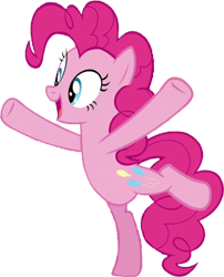 Size: 798x990 | Tagged: safe, edit, edited screencap, editor:homersimpson1983, screencap, pinkie pie, earth pony, pony, g4, spice up your life, background removed, belly, bipedal, female, happy, not a vector, simple background, standing, standing on one leg, transparent background