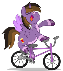 Size: 4483x5050 | Tagged: safe, artist:creedyboy124, oc, oc only, oc:princess kincade, alicorn, pony, g4, bicycle, female, simple background, solo, transparent background