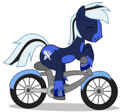 Size: 4460x4122 | Tagged: safe, artist:creedyboy124, oc, oc only, oc:ghost pony, g4, anatomically incorrect, bicycle, incorrect leg anatomy, male, simple background, solo, stallion, transparent background