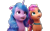 Size: 1280x800 | Tagged: safe, edit, edited screencap, editor:dracoawesomeness, screencap, izzy moonbow, sunny starscout, earth pony, pony, unicorn, g5, my little pony: a new generation, background removed, bag, duo, duo female, female, mare, not a vector, open mouth, saddle bag, shocked, simple background, surprised, transparent background