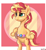 Size: 2100x2300 | Tagged: safe, sunset shimmer, pony, unicorn, equestria girls, equestria girls specials, g4, my little pony equestria girls: mirror magic, abstract background, bipedal, chest fluff, eyebrows, eyebrows visible through hair, high res, passepartout, simple background, smiling, solo, starlight glimmer's cutie mark, trixie's cutie mark, twilight sparkle's cutie mark