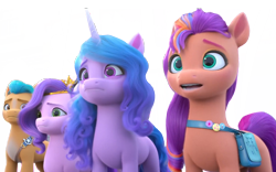Size: 1280x800 | Tagged: safe, edit, edited screencap, editor:dracoawesomeness, screencap, hitch trailblazer, izzy moonbow, pipp petals, sunny starscout, earth pony, pegasus, pony, unicorn, g5, background removed, episode needed, female, male, not a vector, simple background, transparent background