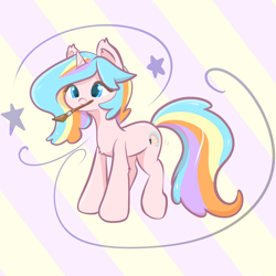 Size: 2900x2900 | Tagged: safe, artist:jade0, oc, oc only, oc:oofy colorful, pony, brush, cute, high res, paintbrush, simple background