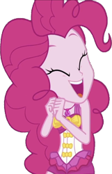 Size: 1626x2520 | Tagged: safe, edit, edited screencap, editor:homersimpson1983, screencap, pinkie pie, human, equestria girls, equestria girls series, g4, x marks the spot, background removed, bare shoulders, bikini, clothes, cute, eyes closed, female, not a vector, one-piece swimsuit, open mouth, pinkie pie swimsuit, simple background, sleeveless, solo, swimsuit, transparent background