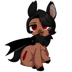 Size: 1200x1200 | Tagged: source needed, safe, artist:noriap, oc, oc only, oc:dire pen, bat pony, pony, 2024 community collab, derpibooru community collaboration, bat pony oc, bat wings, chest fluff, folded wings, simple background, solo, transparent background, wings