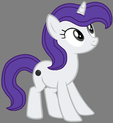 Size: 1156x1264 | Tagged: safe, artist:pegasski, artist:star polaris and friends, derpibooru exclusive, treasure (g4), pony, unicorn, g4, base used, cute, female, gray background, gray eyes, mare, not rarity, older, older treasure, simple background, smiling, solo, standing, treasurebetes