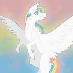 Size: 2000x2000 | Tagged: source needed, safe, artist:alkalez, oc, oc:gabrizzy, pegasus, pony, :p, blue eyes, chest fluff, colored hooves, ear fluff, female, female oc, fluffy, flying, mare, mare oc, multicolored hair, multicolored mane, multicolored tail, pegasus oc, pony oc, solo, spread wings, tail, three toned hair, three toned mane, three toned tail, tongue out, white body, white coat, white fur, white pony, white wings, wings