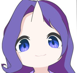 Size: 939x901 | Tagged: safe, artist:cz, part of a set, rarity, human, g4, :3, anime style, bust, female, horn, horned humanization, humanized, mutsuki face, no nose, simple background, solo, white background