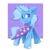 Size: 820x820 | Tagged: safe, artist:skylinepony_, trixie, pony, unicorn, g4, blushing, cape, cheek fluff, clothes, cute, diatrixes, ear fluff, female, horn, mare, signature, smiling, solo, tail, trixie's cape