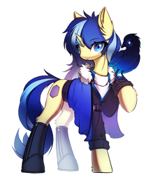Size: 1193x1343 | Tagged: safe, artist:fnb, oc, oc only, oc:f.n.b, bird, pony, unicorn, 2024 community collab, derpibooru community collaboration, horn, looking at you, simple background, solo, transparent background