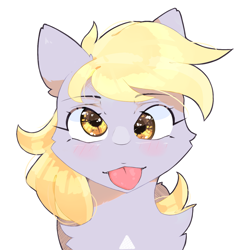 Size: 1200x1200 | Tagged: safe, artist:glazirka, derpy hooves, pegasus, pony, g4, derp, simple background, solo, tongue out, white background