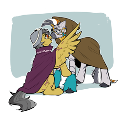 Size: 2889x2845 | Tagged: safe, artist:djkaskan, a.k. yearling, daring do, zecora, pegasus, pony, zebra, g4, cloak, clothes, daringcora, duo, duo female, ear piercing, earring, female, hat, high res, jewelry, lesbian, mare, neck rings, piercing, redesign, scar, shipping