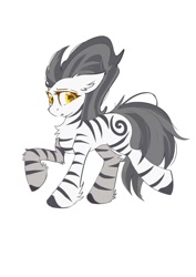 Size: 750x1061 | Tagged: safe, anonymous artist, oc, oc only, oc:wushi, pony, zebra, looking at you, simple background, solo, white background, zebra oc