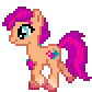 Size: 84x84 | Tagged: safe, artist:botchan-mlp, sunny starscout, earth pony, pony, g4, g5, animated, desktop ponies, female, g5 to g4, generation leap, gif, mare, pixel art, simple background, solo, sprite, transparent background, trotting