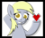 Size: 2519x2176 | Tagged: safe, artist:vilord, derpy hooves, pegasus, pony, g4, arm behind head, heart, high res, looking at you, smiling, solo
