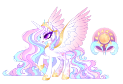 Size: 1920x1303 | Tagged: safe, artist:afterglory, oc, oc only, alicorn, pony, concave belly, female, jewelry, large wings, mare, simple background, slender, solo, spread wings, thin, tiara, transparent background, wings
