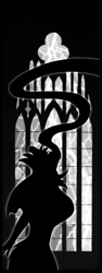 Size: 1000x2667 | Tagged: safe, artist:shamziwhite, anthro, comic, monochrome, nun, nun uniform, silhouette, thunder