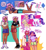 Size: 1865x2048 | Tagged: safe, artist:maddzroks, fluttershy, rarity, butterfly, human, pegasus, pony, unicorn, g4, arm hair, bare midriff, blush lines, blush scribble, blushing, boxers, cardigan, clothes, colored hooves, cute, dark skin, darling, dialogue, duo, ear blush, female, flirting, hairy arms, hairy legs, heart, humanized, leg hair, lesbian, light skin, lying down, mare, moderate dark skin, phone, photo, prone, raised hoof, ship:flarity, shipping, shirt, short shirt, shorts, shy, sitting, skirt, socks, speech, speech bubble, standing, talking, underwear