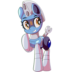 Size: 1500x1500 | Tagged: safe, artist:trackheadtherobopony, oc, oc only, oc:silverstream (robot pony), pony, robot, robot pony, 2024 community collab, derpibooru community collaboration, simple background, solo, transparent background