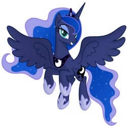 Size: 500x500 | Tagged: safe, artist:serega2009, princess luna, alicorn, pony, g4, horn, simple background, solo, spread wings, vector, white background, wings