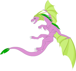 Size: 4558x4308 | Tagged: safe, artist:sweet-sugar-cube, spike, dragon, g4, adult, adult spike, claws, flying, older, older spike, roar, simple background, solo, spikes, transparent background, vector