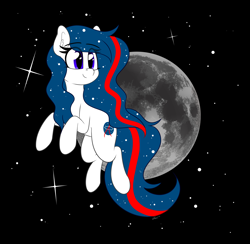 Size: 4232x4122 | Tagged: safe, artist:seafooddinner, oc, oc only, oc:nasapone, earth pony, pony, moon, night, ponified, solo, space, stars