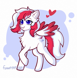 Size: 1419x1439 | Tagged: safe, artist:fawnyers, oc, oc only, oc:red wine, pegasus, pony, chest fluff, colored wings, pegasus oc, simple background, solo, two toned mane, two toned wings, white background, wings