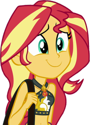 Size: 1803x2520 | Tagged: safe, edit, edited screencap, editor:mrtoonlover83, screencap, sunset shimmer, human, equestria girls, g4, background removed, belly, belly button, bikini, clothes, female, geode of empathy, magical geodes, midriff, not a vector, sarong, simple background, smiling, solo, swimsuit, transparent background