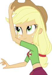 Size: 1747x2520 | Tagged: safe, edit, edited screencap, editor:homersimpson1983, screencap, applejack, human, equestria girls, g4, applejack's hat, background removed, clothes, cowboy hat, female, freckles, hat, not a vector, simple background, solo, swimsuit, transparent background